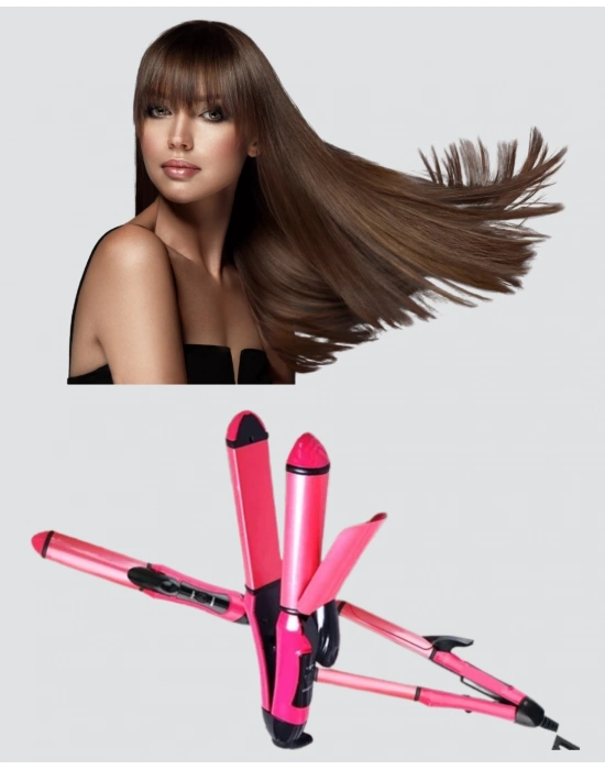 ® 5 Kademeli Seramik Saç Düzleştirici – Düz ve Kıvırcık Mod, 26 mm Plaka, Profesyonel Saç Şekillendirme