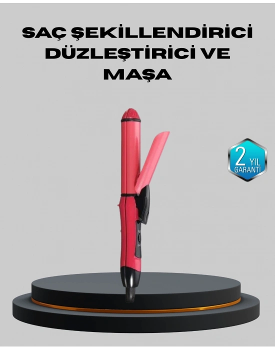 ® 5 Kademeli Seramik Saç Düzleştirici – Düz ve Kıvırcık Mod, 26 mm Plaka, Profesyonel Saç Şekillendirme