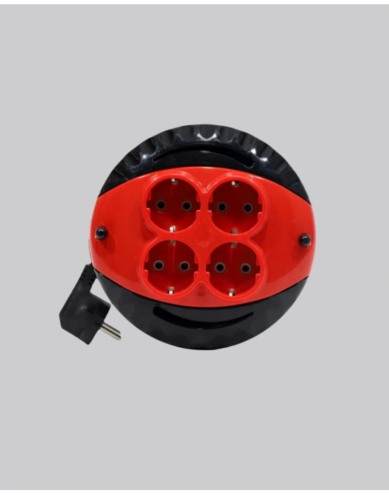® 5 Metre Kablolu 4’lü Kırmızı Priz Makara