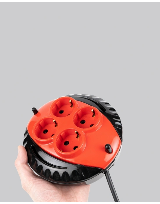 ® 5 Metre Kablolu 4’lü Kırmızı Priz Makara