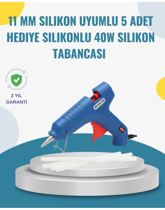 ® 5 Silikon Hediyeli 40W Sıcak Silikon Tabancası Pratik Güçlü Kullanım