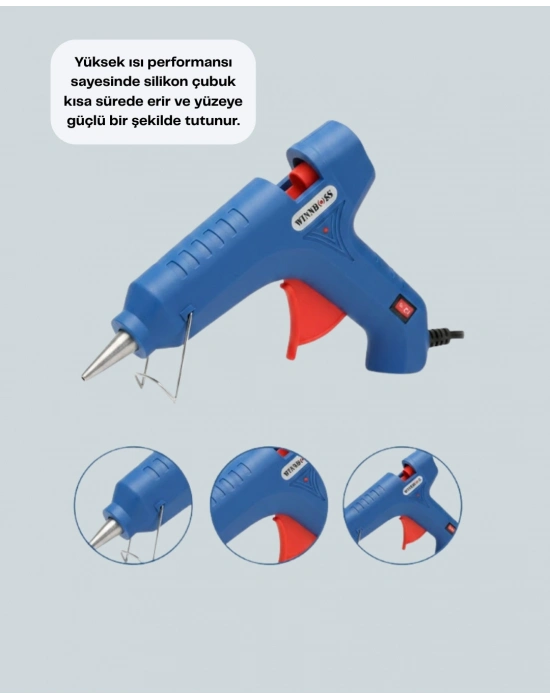 ® 5 Silikon Hediyeli 40W Silikon Tabancası Ev ve Hobi Kullanımı