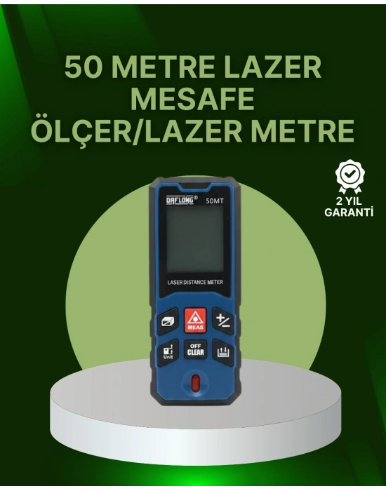 ® 50 Metre Lazer Mesafe Ölçer Profesyonel Dijital Ölçüm Cihazı