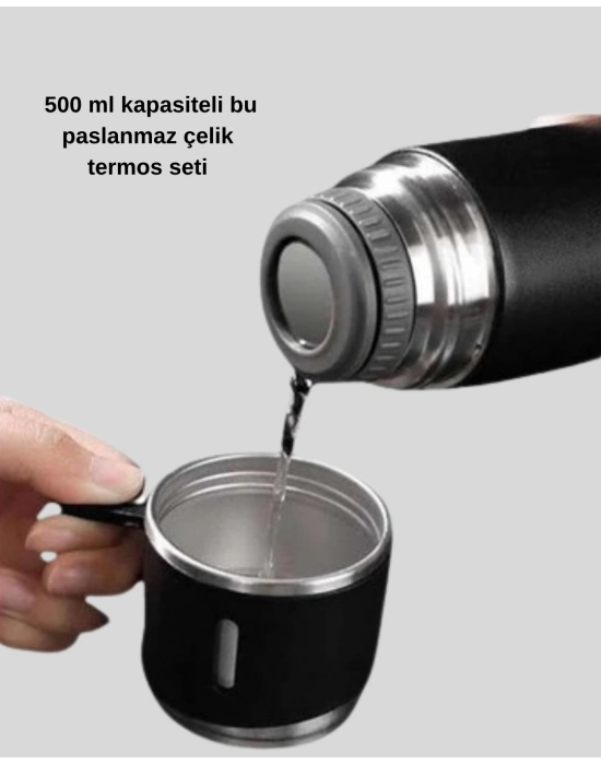 ® 500 ml Vakumlu Termos – Çift Kat Paslanmaz Çelik, Sızdırmaz Kapağıyla Sıcak ve Soğuk İçeceklere Özel