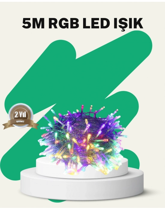 50’li LED Şeffaf Kablolu 5 m Aydınlatma Işık Süsleme Led