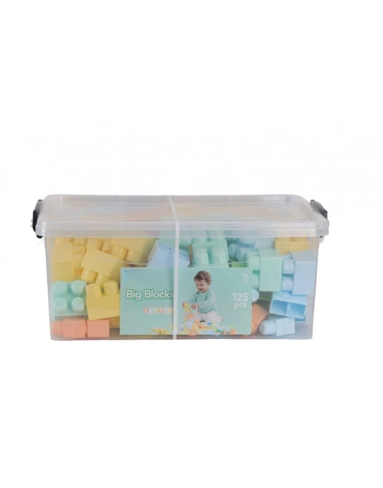 ® 5214 OYUNCAK SANDIKTA BÜYÜK RENKLİ BLOKLAR 125 PARÇA