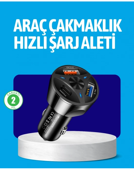 ® 55W Güçlü Araç Şarj Cihazı Power Delivery Destekli