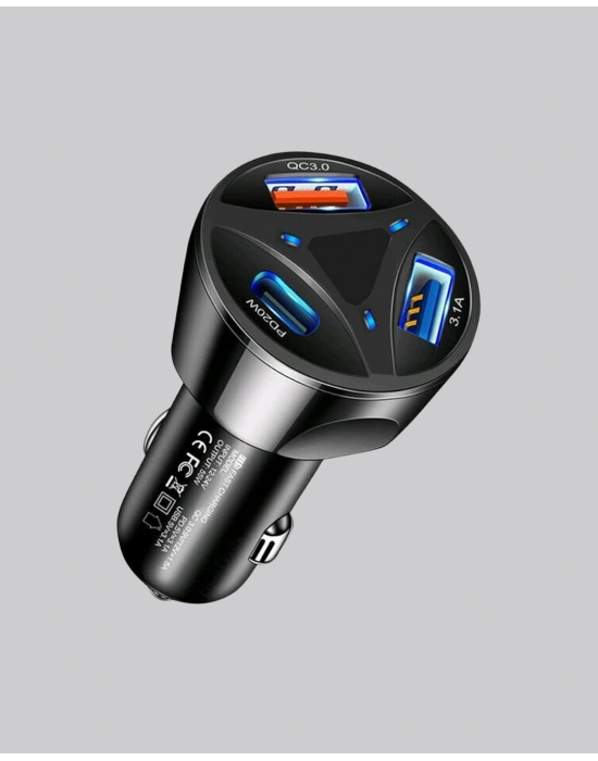 ® 55W Hızlı Araç Şarj Cihazı Quick Charge 3.0 ve PD Destekli