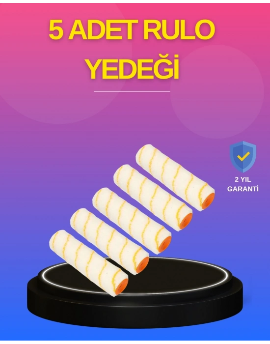 ® 5’li Detay Boya Rulo Takımı Pürüzsüz Yüzey İçin İdeal