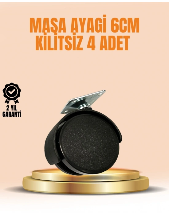 ® 6 cm Kilitsiz Masa Ayağı Tekerleği 4’lü Set Çok Amaçlı