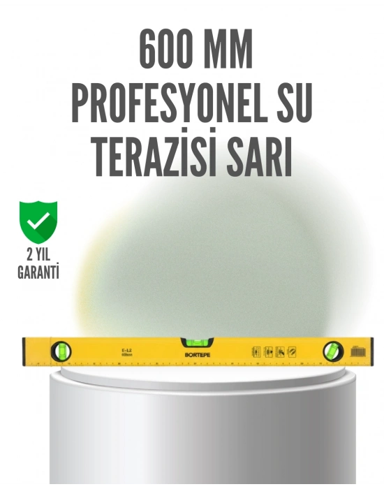 ® 600 mm Su Terazisi Sarı Dayanıklı Gövde Hassas Ölçüm