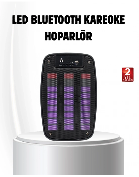 ® 6.5” LED Işıklı GTS 1793 Bluetooth Hoparlör Güçlü Bass ve FM Destekli