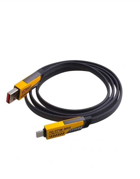 ® 65W 4ü 1 Arada Çoklu Şarj Kablosu – USB-C, USB-A, Lightning, Veri ve Şarj Desteği