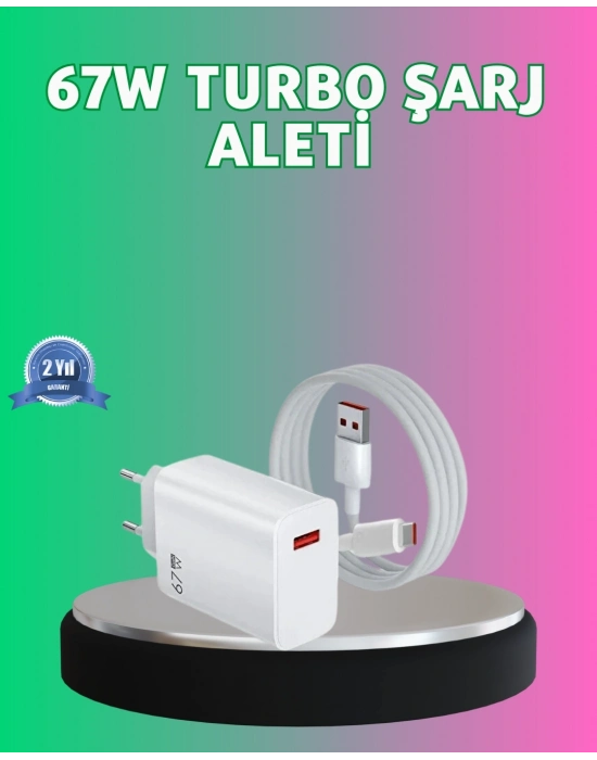 ® 67 Watt Güçlü Turbo Şarj Aleti Samsung Note 10 Note 20 Uyumlu