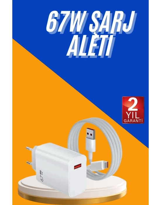 ® 67W Hızlı Şarj Yüksek Voltaj Korumalı Type C Şarj Adaptörü