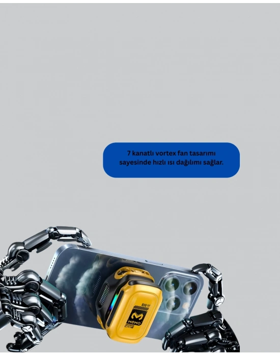 ® 7 Kanatlı Vortex Fanlı Akıllı Telefon Soğutma Aparatı