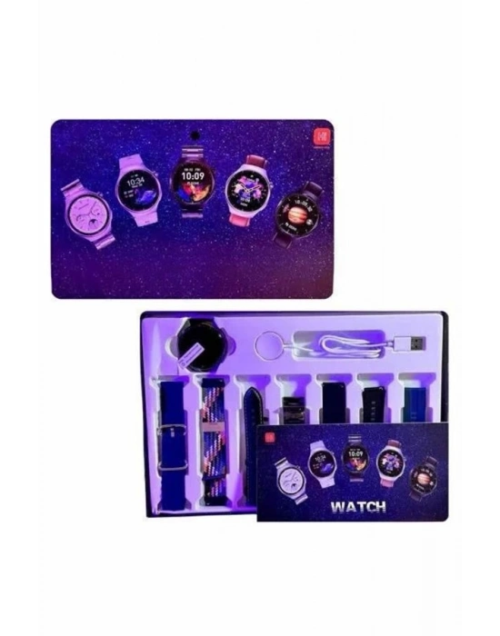 ® 7 Kordonlu Akıllı Saat Siyah Kasa Dokunmatik Ekran Uyku ve Sağlık Takibi