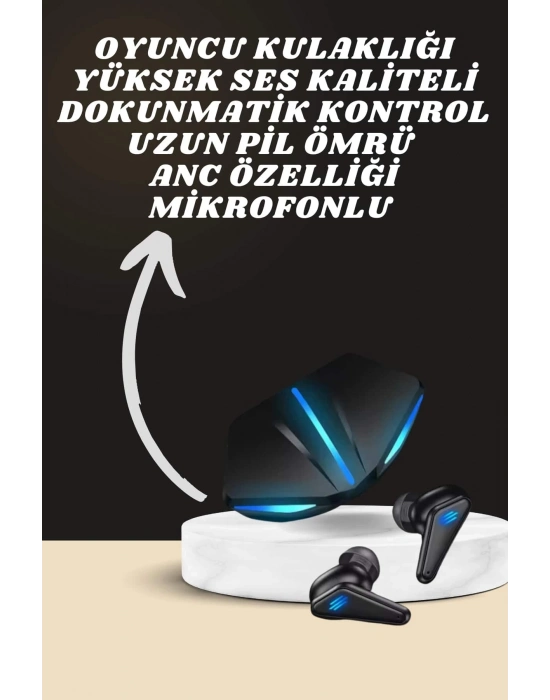 ® 7 Kordonlu Akıllı Saat Ve Oyuncu Kulaklığı ANC Özelliği Kulak İçi Mikrofonlu Sesli Görüşme