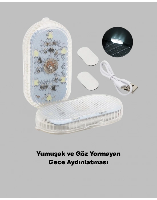® 7 Renk Modlu Dokunmatik Sensörlü Mini LED Araç İçi Lamba