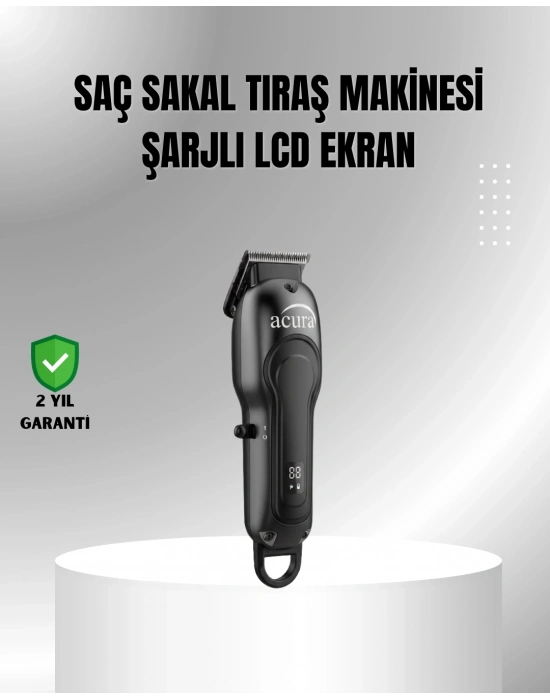 ® 7000 RPM Güçlü Motorlu LCD Göstergeli Şarjlı Tıraş Makinesi