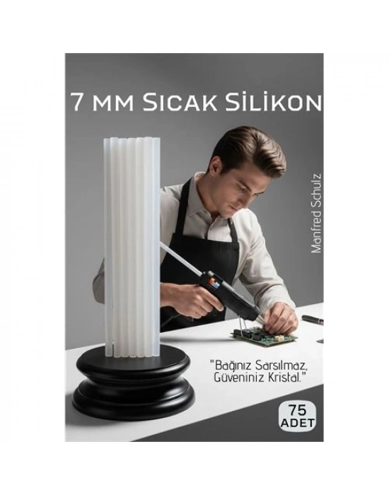 ® 75li Set: 7mm İnce Ultra-Şeffaf Profesyonel Sıcak Silikon – Kristal Berraklığında Güçlü Yapışkan