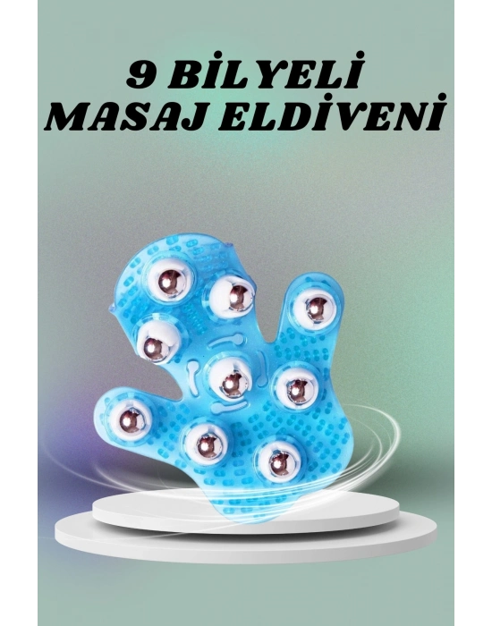 ® 9 Bilyeli El Şeklinde Omuz Bacak Masaj Aleti Masaj Eldiveni Giyilebilir Plastik Vücut Sıkılaştırıcı