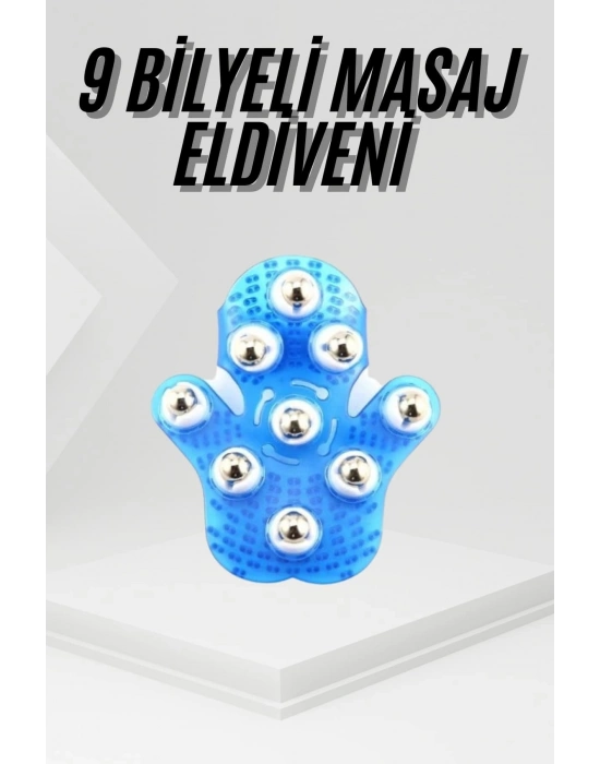 ® 9 Bilyeli Masaj Eldiveni Tüm Vücut Masajına Uygun Kafa Masaj Aleti