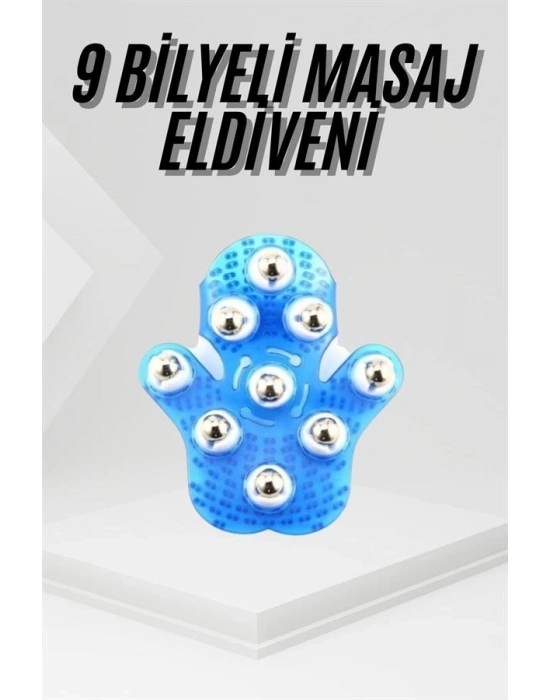 ® 9 Bilyeli Masaj Eldiveni Tüm Vücut Masajına Uygun Kafa Masaj Aleti
