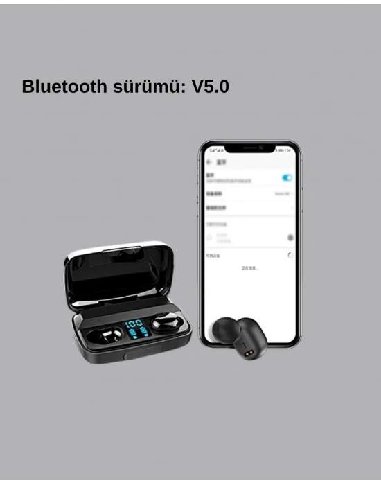 ® A10s Kablosuz Bluetooth Kulaklık – 1800mAh Powerbank, Otomatik Eşleşme, iOS/Android Uyumlu