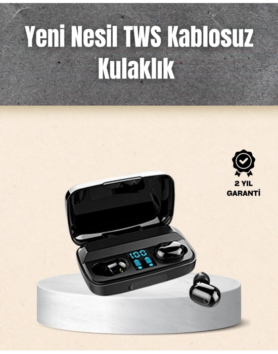 ® A10s TWS Ergonomik Bluetooth Kulaklık Uzun Pil Ömürlü