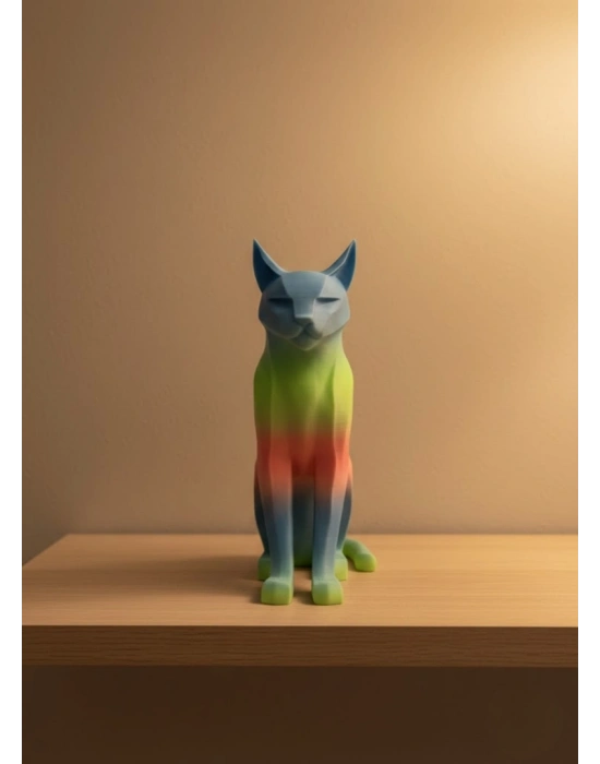 ® Açık Rainbow Kedi Biblo Modern Salon ve Raf Dekoru