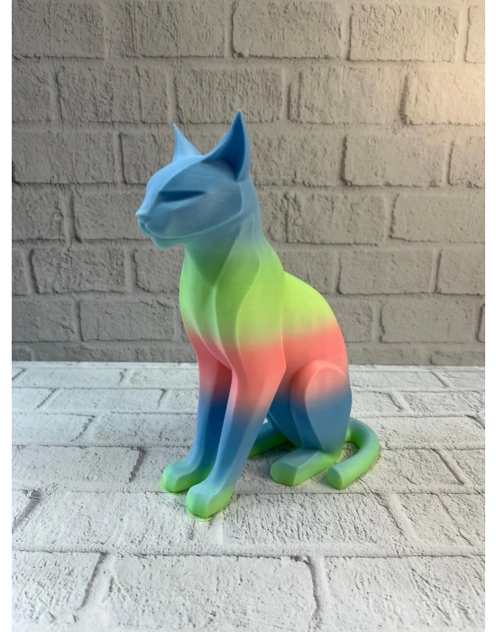 ® Açık Rainbow Kedi Biblo Modern Salon ve Raf Dekoru