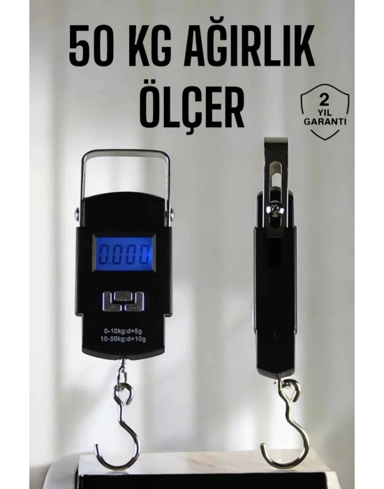 ® Ağırlık Ölçer 50 Kg El Terazisi El Kantarı Pilli Led Ekran