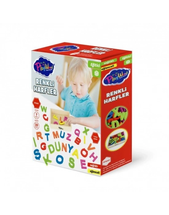 ®   Ahşap Kasalı Renkli Harfler 33 Parça 402