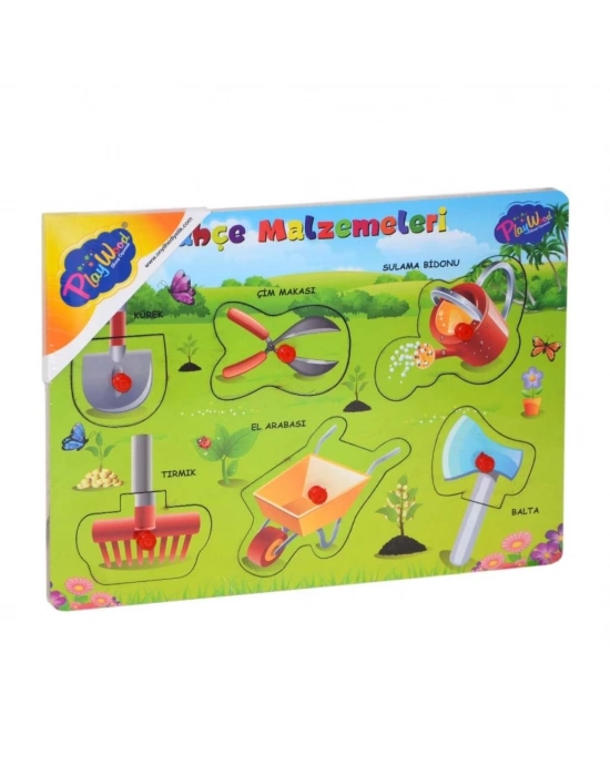 ® Ahşap Tutmalı Bahçe Malzemeleri Puzzle