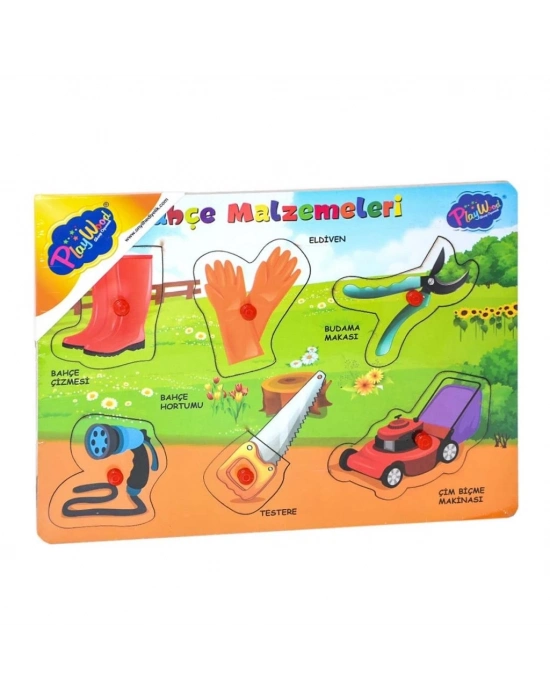 ® Ahşap Tutmalı Bahçe Malzemeleri Puzzle