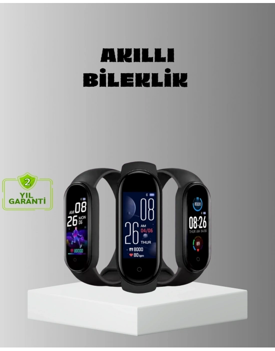® Akıllı Bileklik Adım Sayarlı Kalori Takipli Bildirim Uyumlu IP67