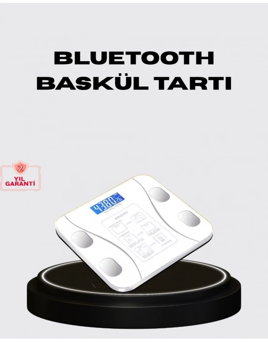 ® Akıllı Dijital Baskül – Bluetooth Bağlantılı, 8 Ölçüm Verili, Akıllı Vücut Analiz Tartısı