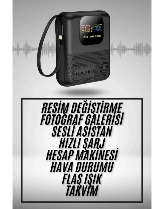 ® Akıllı Powerbank 10.000 MAH 4 Çıkışlı Taşınabilir Dijital Göstergeli