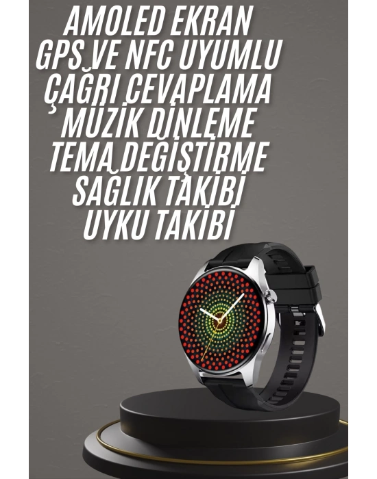 ® Akıllı Saat 1.5 Inç Amoled Ekran Çift Kordonlu GPS NFC Uyumlu