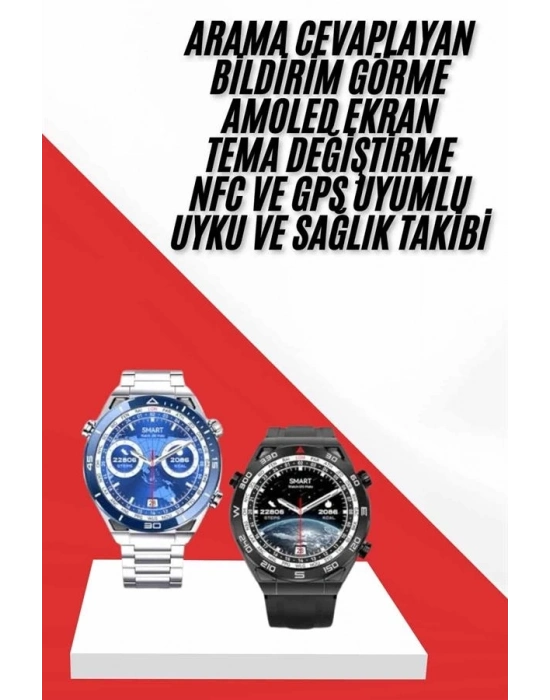 ® Akıllı Saat 1.62 İnç Ultimate Nabız Sensörlü Sesli Görüşme Yapabilen