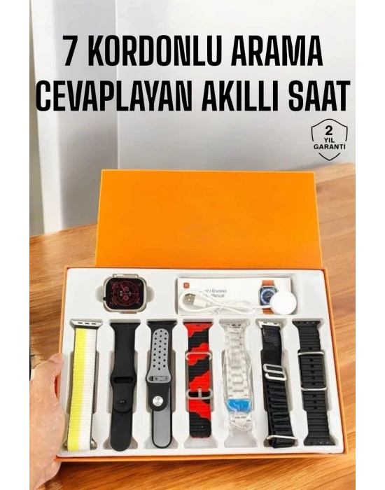 ® Akıllı Saat 7 Kordonlu Bildirim Görebilen Metal Kordon GPS Özelliği