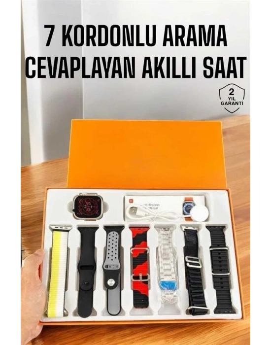® Akıllı Saat 7 Kordonlu Bildirim Görebilen Metal Kordon GPS Özelliği