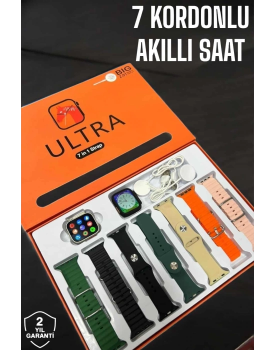 ® Akıllı Saat 7 Kordonlu Metal,Plastik Ve Hasır Kordon Seçeneği