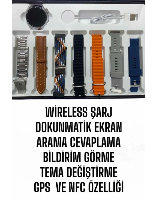 ® Akıllı Saat 7 Kordonlu Yeni Nesil Arama Cevaplayan Çok Fonksiyonlu