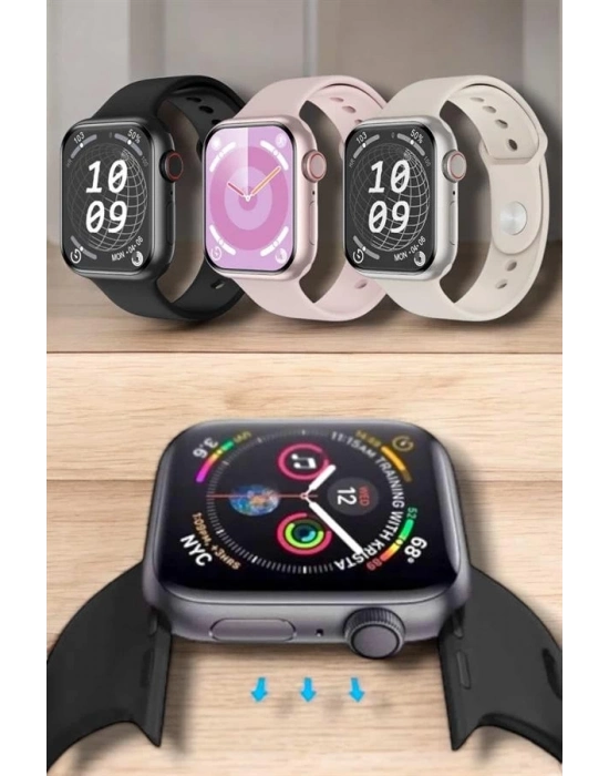 ® Akıllı Saat Adım Sayar, Kalp Atışı İzleme Dokunmatik Bluetooth Bağlantılı