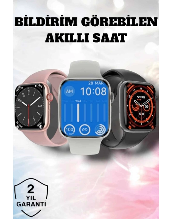 ® Akıllı Saat Adım Sayar, Kalp Atışı İzleme Dokunmatik Bluetooth Bağlantılı