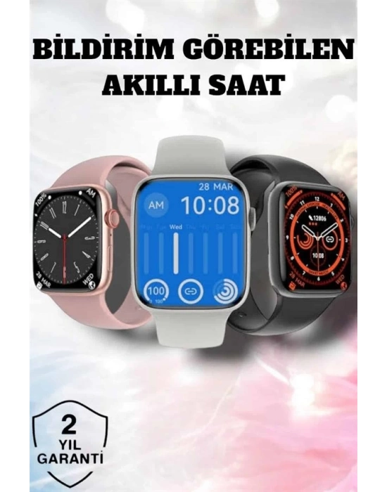 ® Akıllı Saat Adım Sayar, Kalp Atışı İzleme Dokunmatik Bluetooth Bağlantılı