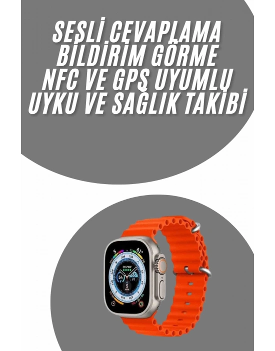 ® Akıllı Saat Android ve İOS Uyumlu 49 MM NFC Özelliği GPS Takibi