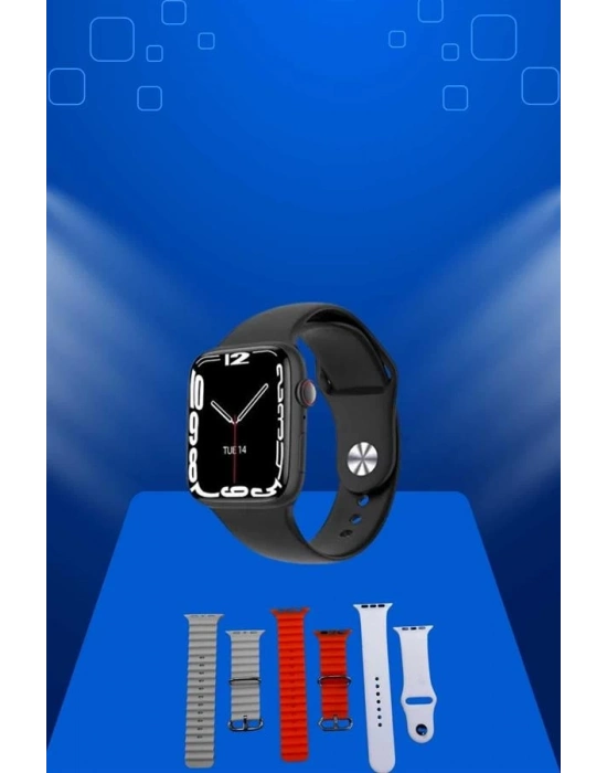 ® Akıllı Saat Arama Görüşme Bildirim Görme Uyku ve Sağlık Takibi Nabız Ölçer 3 Kordon Hediyeli